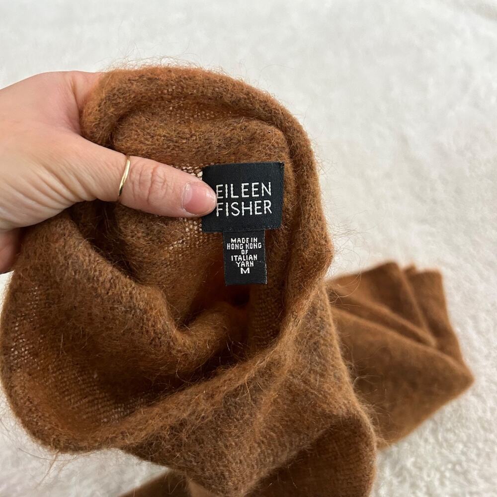 Eileen Fisher Brown TurtleNeck M Designer Quite Luxury Classic Preppy Old Money - Picture 6 of 7